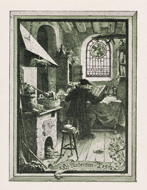 Bookplate of Hj. Anderson-Tesch