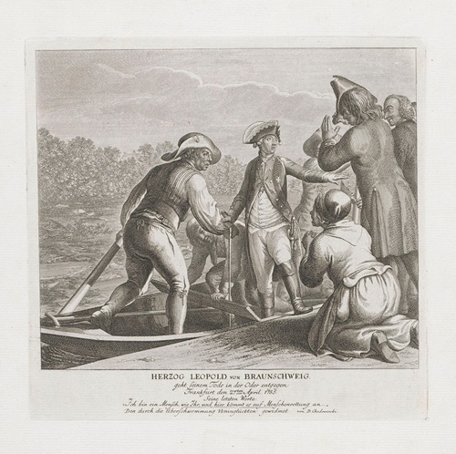 Last hours of the life of Prince Leopold of Brunswick before his death in the Oder