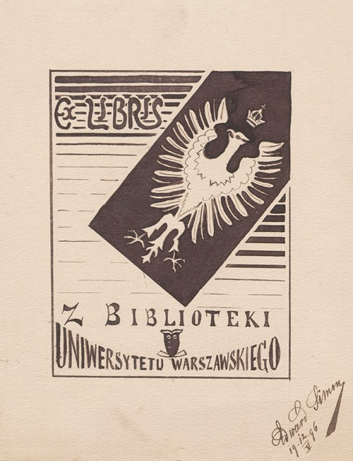 Design for a Bookplate of the University of Warsaw Library