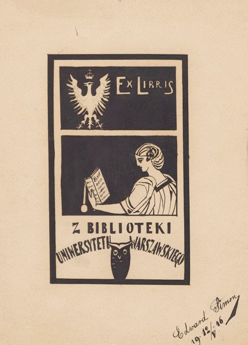 Design for a Bookplate of the University of Warsaw Library