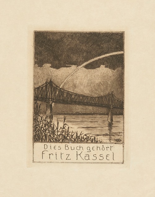 Bookplate; Dies Buch gehört Fritz Kassel