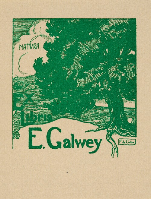 Bookplate of E. Galwey; Nature
