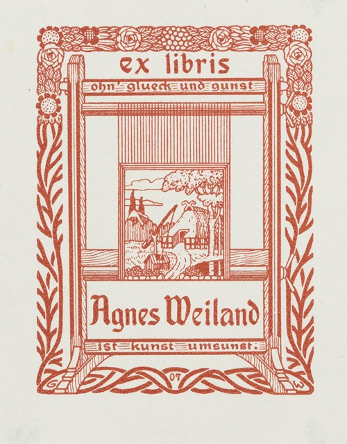 Bookplate of Agnes Weiland