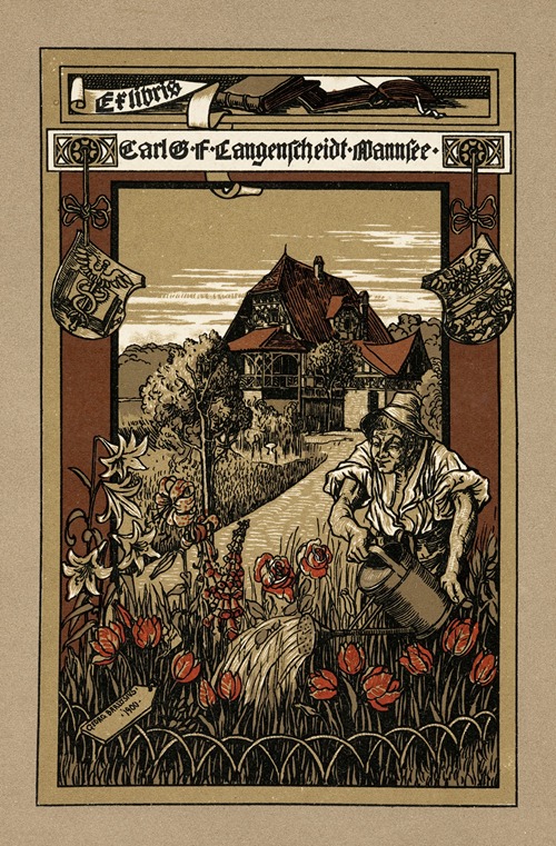 Bookplate of Carl G.F. Langenscheidt Wannsee