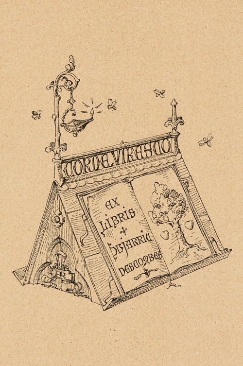 Bookplate of Dujarric Descombes; Corde Viresco