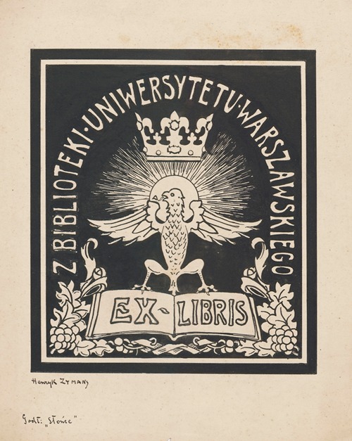 Design for a Bookplate of the University of Warsaw Library
