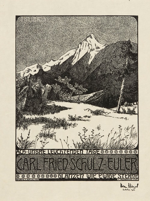 Bookplate; Ach unsre Leuchtenden Tage, Glanzen wie ewige Sterne