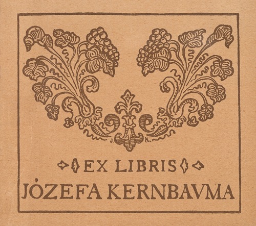 Bookplate of Józef Kernbaum (1856-1939)