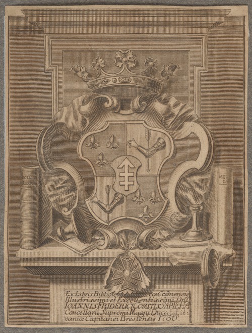 Bookplate of Jan Fryderyk Sapieha
