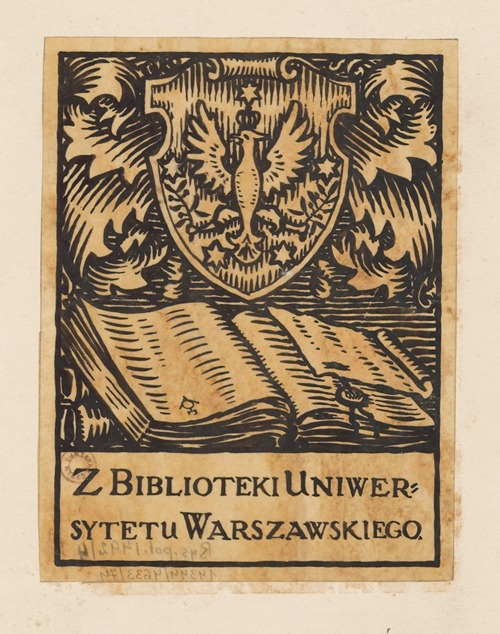 Design for a Bookplate of the University of Warsaw Library