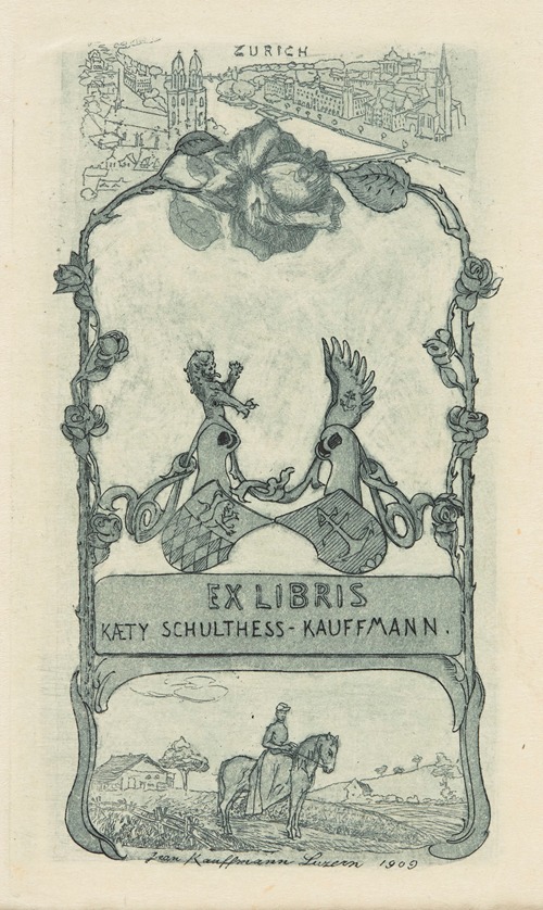 Bookplate of Kaety Schultess-Kauffmann