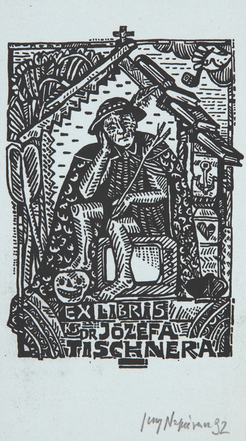 Ekslibris księdza Józefa Tischnera (1931–2000) (wersja C)