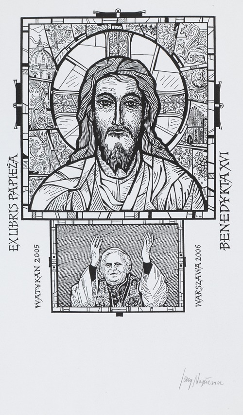 Ekslibris okolicznościowy Benedykta XVI (1927–2022)