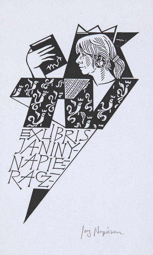 Ekslibris portretowy Janiny Napieracz (1942–2018)