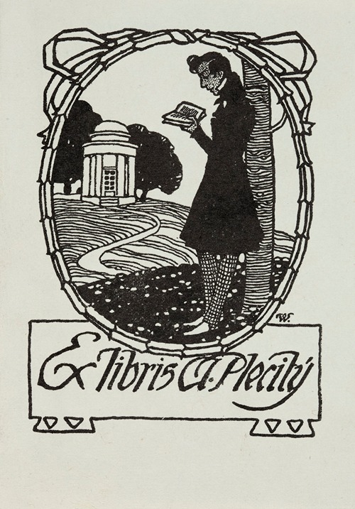 Bookplate of A. Plecitý