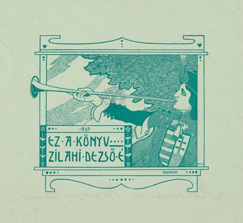 Ekslibris z napisem; Ez. A. Könyv Zilahi Dezsö. E.