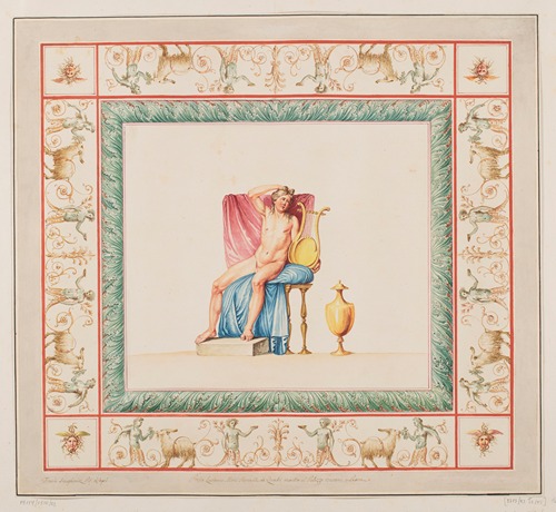 Vestigia delle Terme di Tito. Apollo. Quadro from vault ornamentation in room 15
