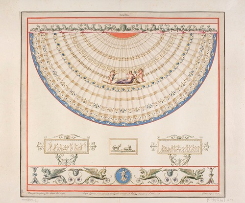 Vestigia delle Terme di Tito. Apse conch ornamentation in room 25