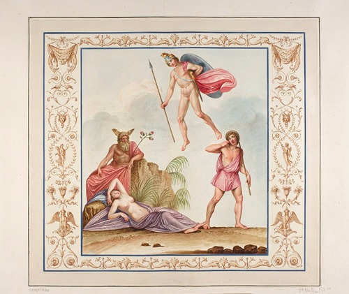 Vestigia delle Terme di Tito. Ariadna on Naksos. Quadro from vault ornamentation in room 14