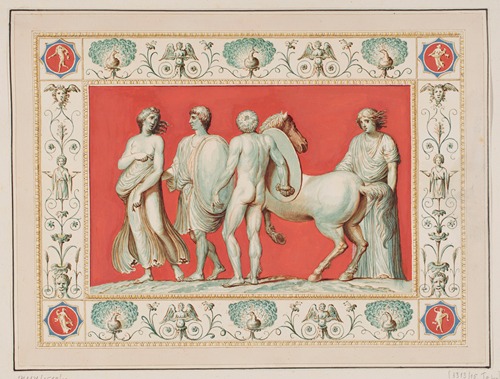 Vestigia delle Terme di Tito. Bacchus’ youth. Quadro from vault ornamentation in room 25.
