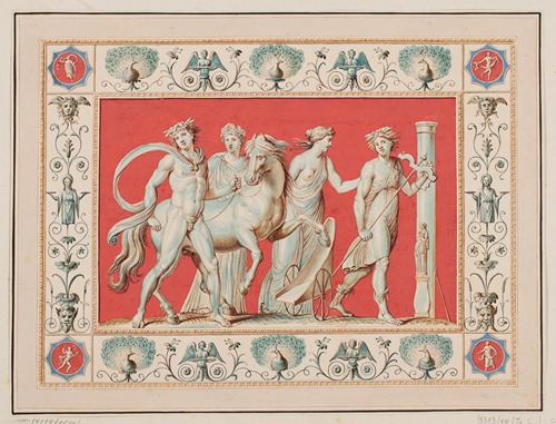 Vestigia delle Terme di Tito. Bacchus’ youth. Quadro from vault ornamentation in room 25