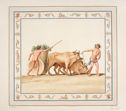 Vestigia delle Terme di Tito. Chart with grapevine Quadro from vault ornamentation in room 14