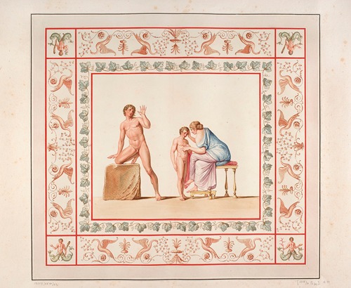 Vestigia delle Terme di Tito. Lucius Papirius. Quadro from vault ornamentation in room 21