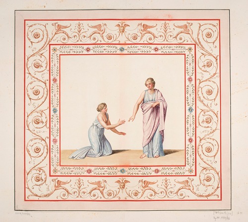 Vestigia delle Terme di Tito. Ornamentation of the central field in the vault in room 29