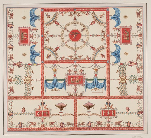 Vestigia delle Terme di Tito. Ornamentation of vault called ‘in fondo giallo’, in room 24