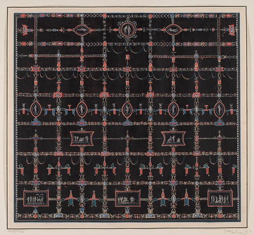 Vestigia delle Terme di Tito. Ornamentation of vault called ‘in fondo nero a grottesco’, in room 23