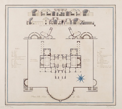 Vestigia delle Terme di Tito. Plan of the first floor