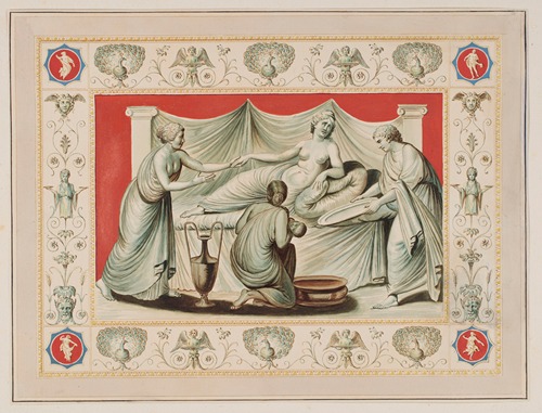 Vestigia delle Terme di Tito. The Birth of Bacchus. Quadro from vault ornamentation in room 25