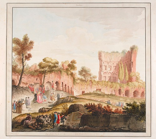 Vestigia delle Terme di Tito. View of the ruins of the Baths of Titus.