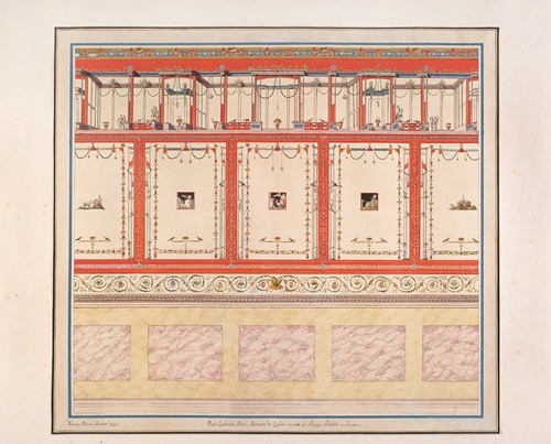 Vestigia delle Terme di Tito. Wall ornamentation in room 23
