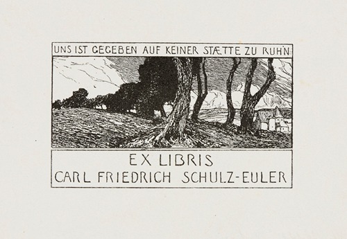 Bookplate of Carl Friedrich Schulz-Euler