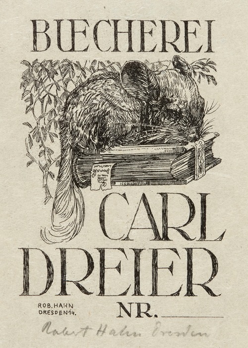 Bookplate; Buecherei Carl Dreier nr…..