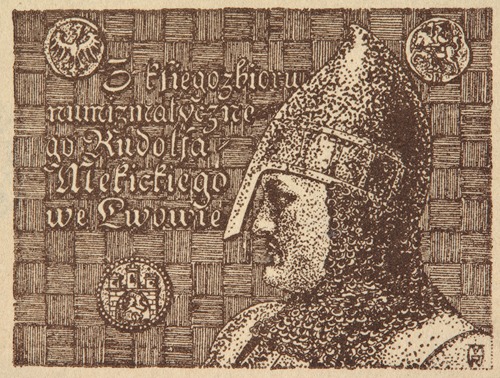 Autoekslibris portretowy Rudolfa Mękickiego (1887–1942) (wersja mniejsza)