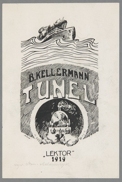 A leaflet advertising the novel ‘The Tunnel’ by Bernhard Kellermann