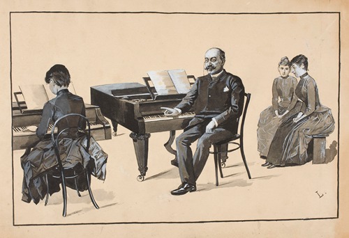 Piano lesson in the girls class of Professor Paweł Szelcer at the Warsaw Institute of Music