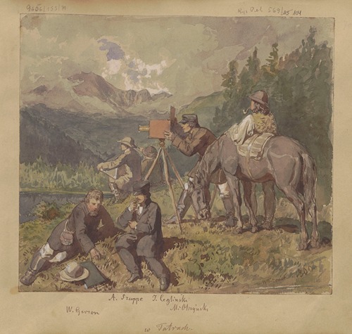 In the Tatra Mountains. Trip of artists to Smreczyński Staw lake.