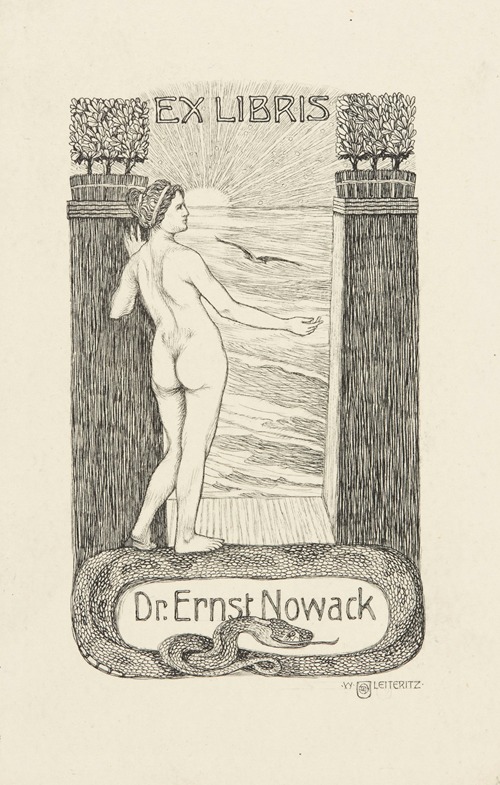 Bookplate of Dr Ernst Nowack