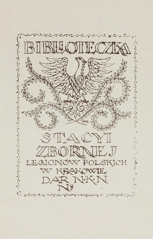 Bookplate of the IIbrary at the Muster Station of the PoIish Legions in Krakow