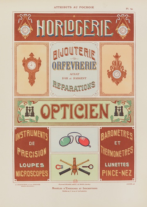 Attributs au pochoir Pl.15