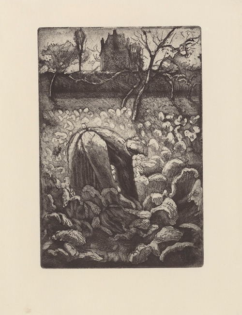 Femme dans un potager