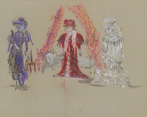 La Folle de Chaillot – maquette de costume – Joséphine, Aurélie, Constance