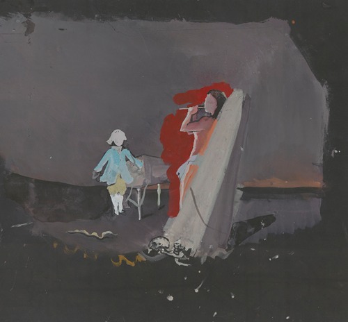 Mozartiana – maquette de décor – enfant pianiste près d’un flûtiste