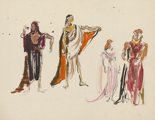 Sodome et Gomorrhe – maquette de costume – quatre études de costumes