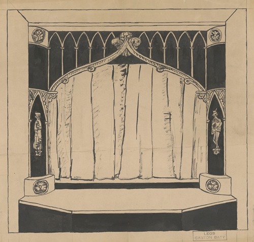La Tragique et plaisante histoire du docteur Faust – maquette de décor – Projet de cadre de scène gothique