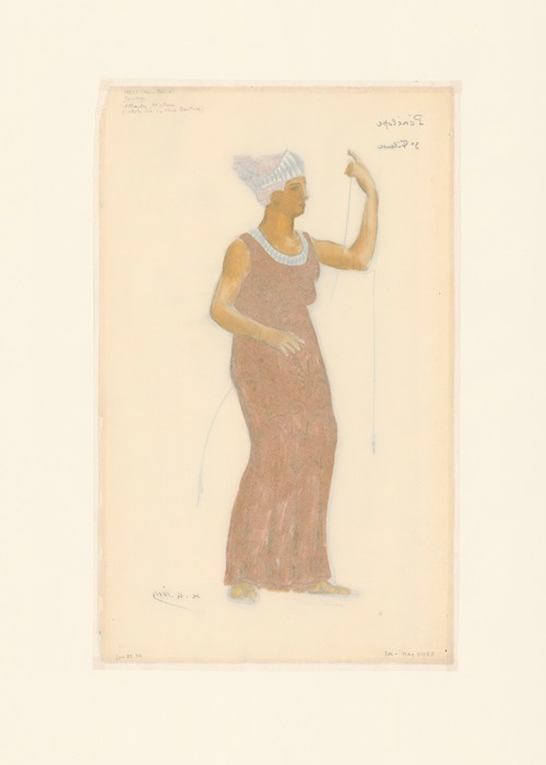 Pénélope – maquette de costume – Alcandre, troisième fileuse (Cécile Rex ou Alice Gauthier)