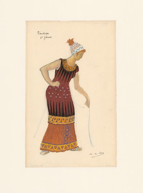 Pénélope – maquette de costume – cinquième fileuse